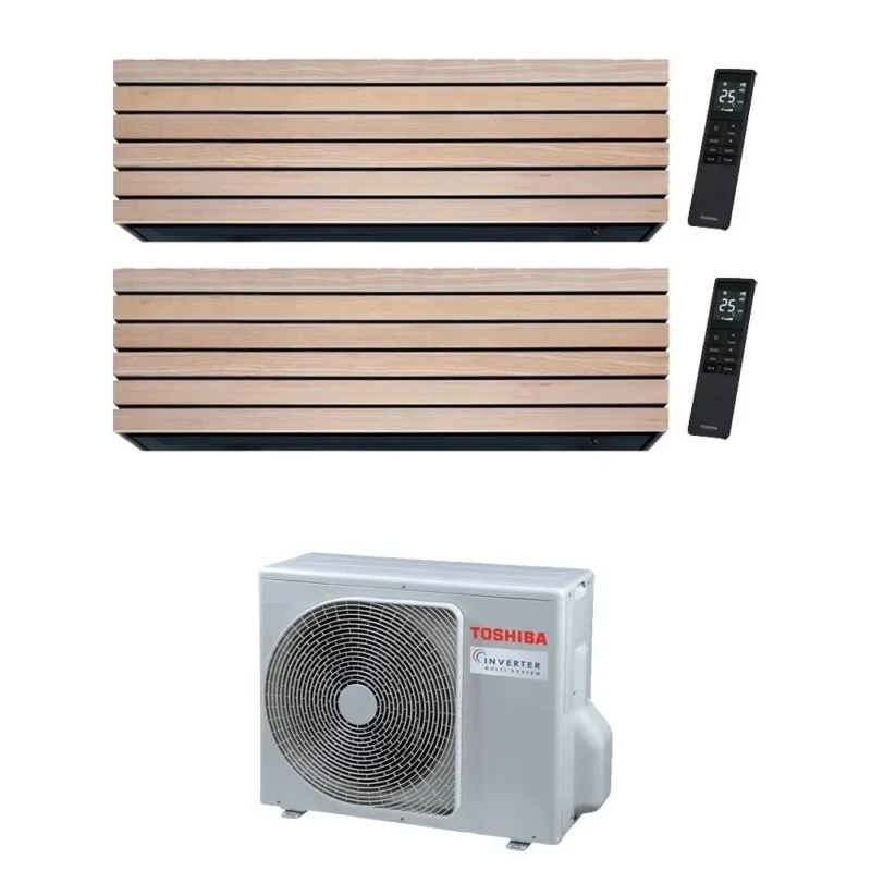 toshiba condizionatore dual split toshiba daiseikai 10 wood 99 1010 con ras 2m14g3avg e r 32 wi fi integrato