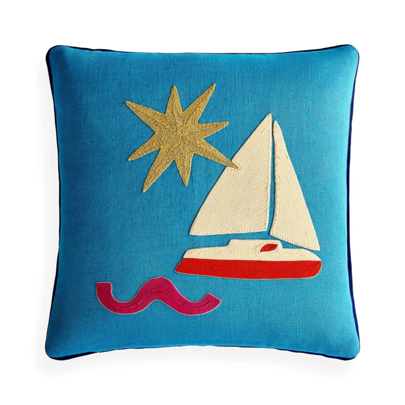 Jonathan Adler Kissen Playa Sailboat | 45x45 cm