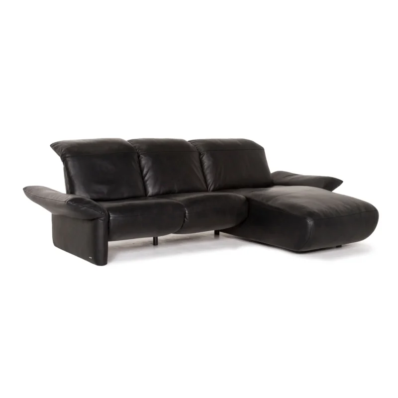 Koinor Elena Leder Ecksofa Schwarz Funktion Couch #12342