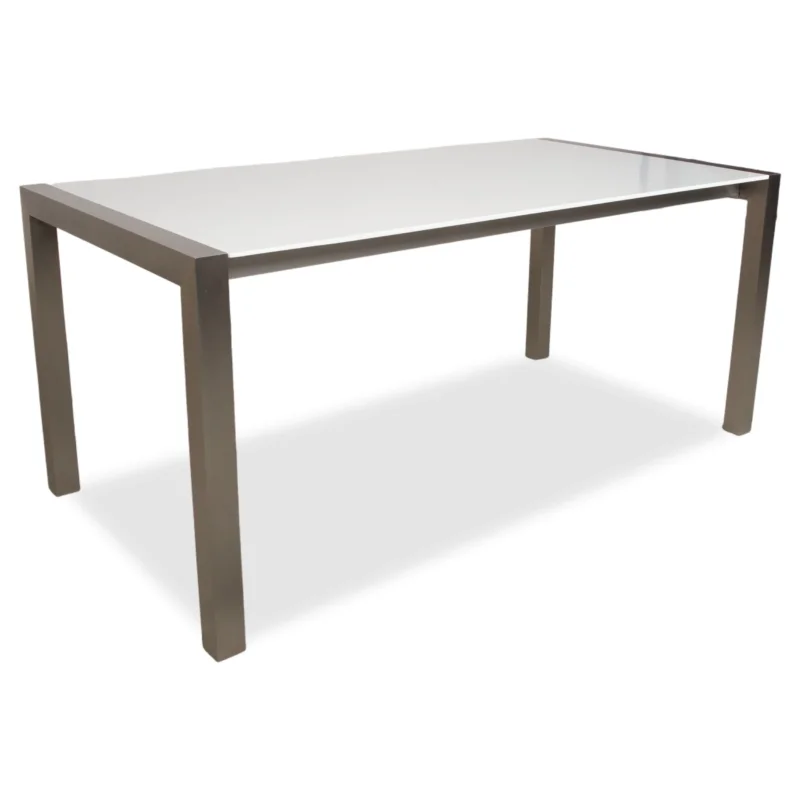 Kristalia Sushi Holz Esstisch Weiß Silber Ausziehfunktion 170-260 x 90 cm