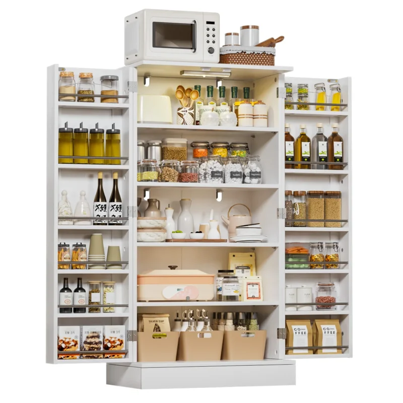 Yorbay Küchenschrank 120cm Weiß mit Doppeltür und Sensorlicht - YW007-D074 - 11 - Yorbay.de