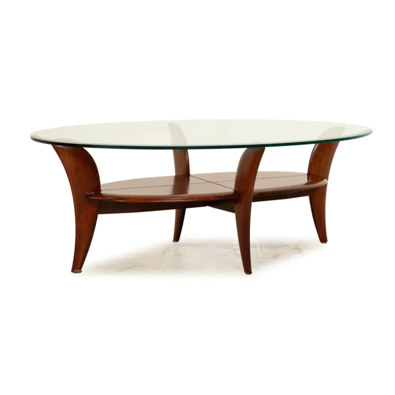 Laauser Glas Holz Couchtisch Braun