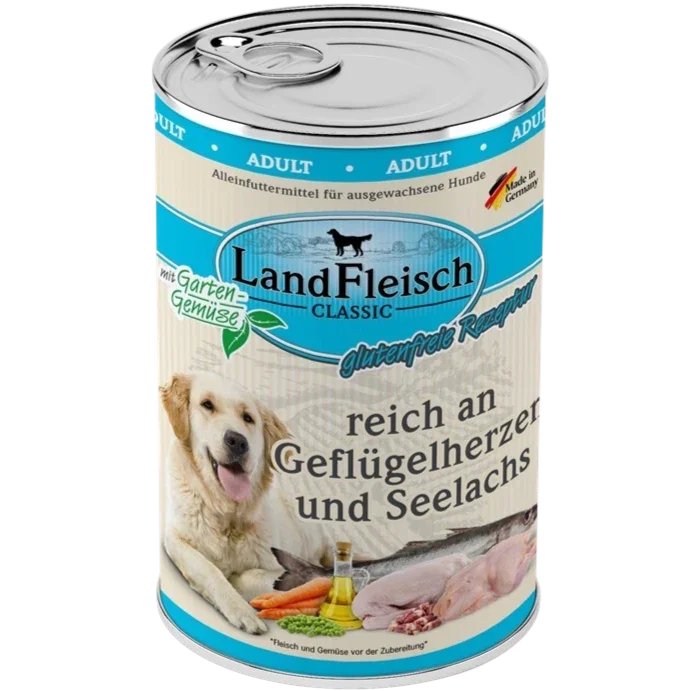 LandFleisch Dog Classic Geflügelherz & Seelachs 400 g