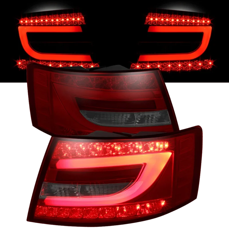 LED Rückleuchten Set Rot / Smoke für Audi A6 C6 Limousine 04.2004-2008 mit Light Bar, 7-poliger Stecker