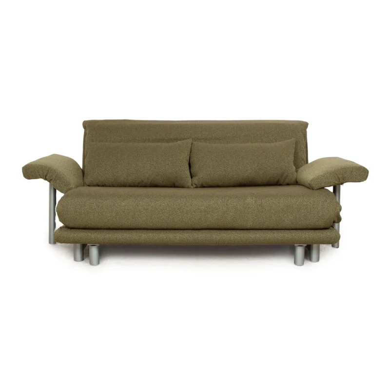 Ligne Roset Multy Stoff Dreisitzer Grün Stoff inkl. Armlehnen manuelle Funktion Schlafsofa (GLOW 524 Q2 von Rohleder)