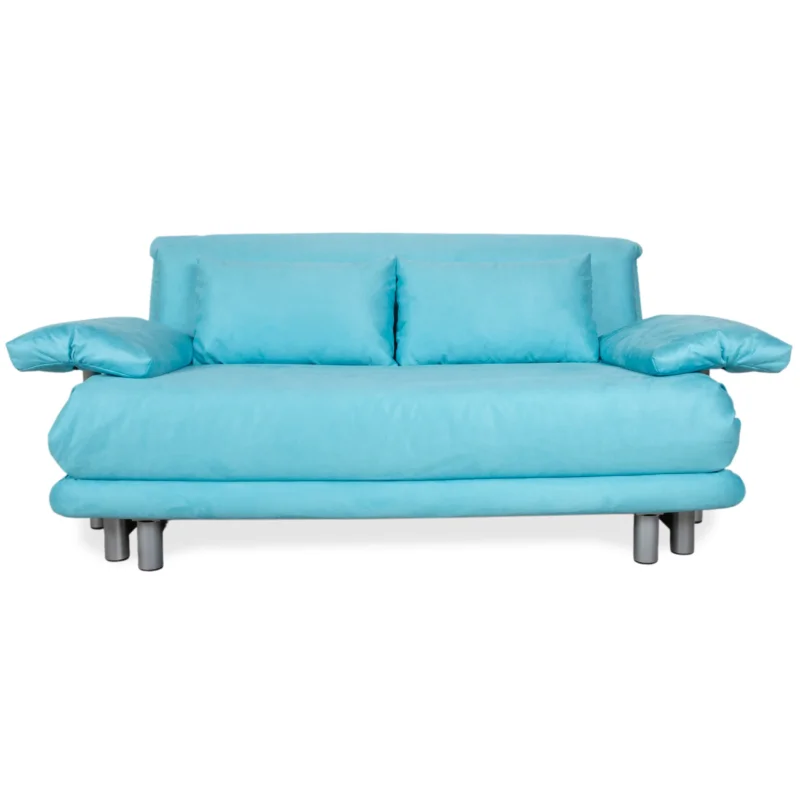 Ligne Roset Multy Stoff Dreisitzer Türkis Blau Sofa Couch manuelle Funktion Schlafsofa Neubezug MEMPHIS 734
