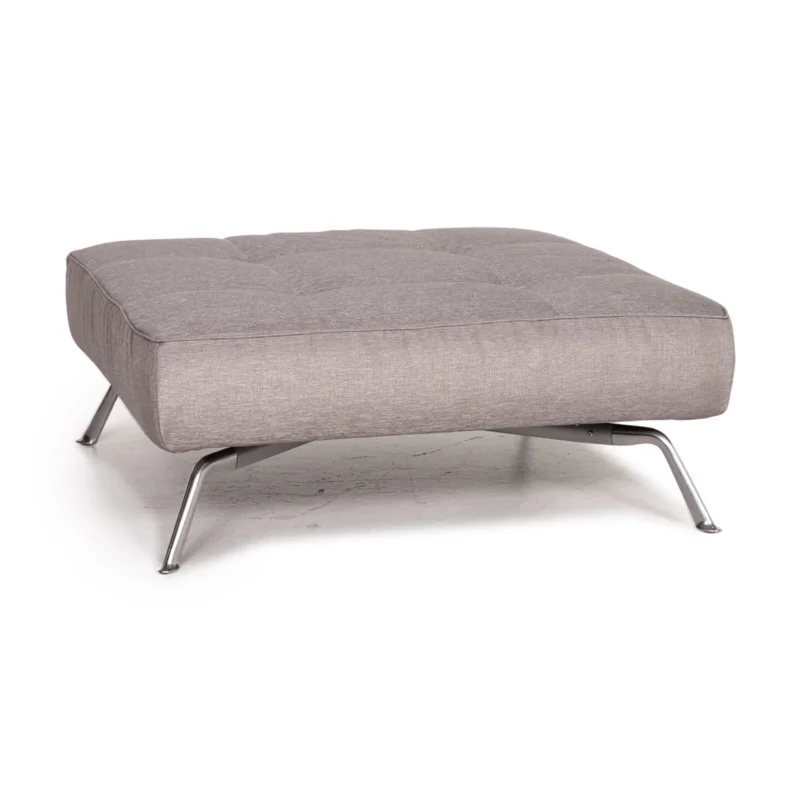 ligne roset Smala Stoff Hocker Grau Silber Ottoman