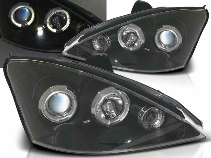 Angel Eyes Scheinwerfer schwarz Ford Focus 11.2001-10.2004 mit LED Ringen und Linse