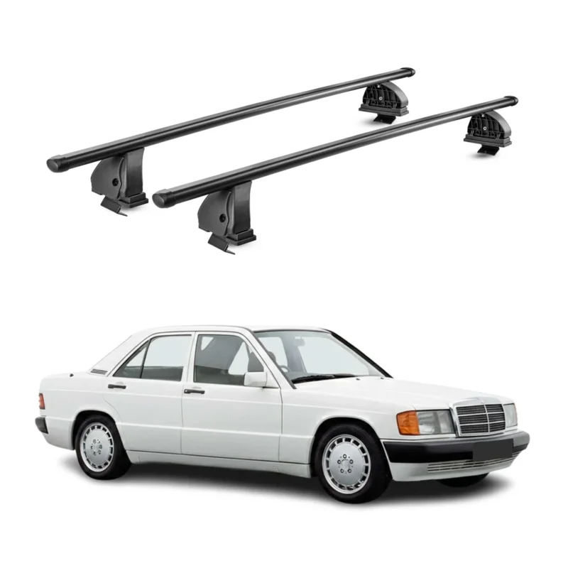 Stahl Dachträger für Mercedes 190 W201 1982-1993 TÜV Abschließbar 2tlg Schwarz