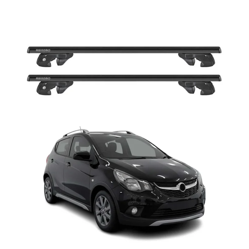 Dachträger Grundtäger für Opel Karl Rocks 2017-2019 Alu 90kg TÜV Schwarz 2tlg