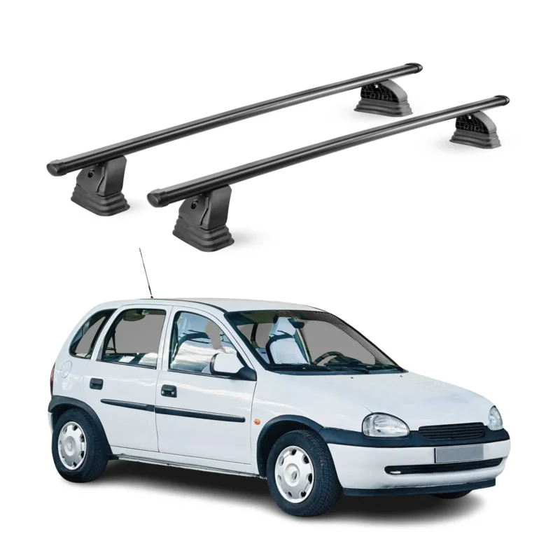 Stahl Dachträger für Opel Corsa B 1993-2000 Schrägheck Kombi TÜV 2tlg Schwarz