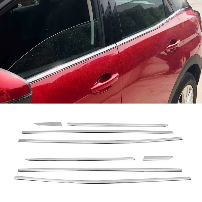 Fensterleisten Zierleisten für Peugeot 3008 2016-2024 Edelstahl Chrom 8tlg