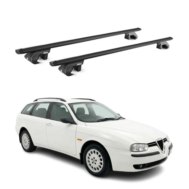 Dachträger für Alfa Romeo 156 Crosswagon / Sportwagon 2004-2007 90kg Schwarz ABE