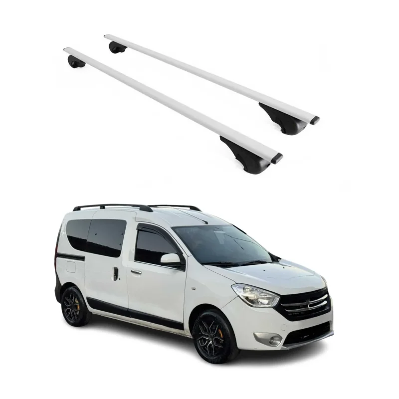Dachträger Grundträger für Dacia Dokker 2012-2021 75kg Stahl Silber 2 tlg