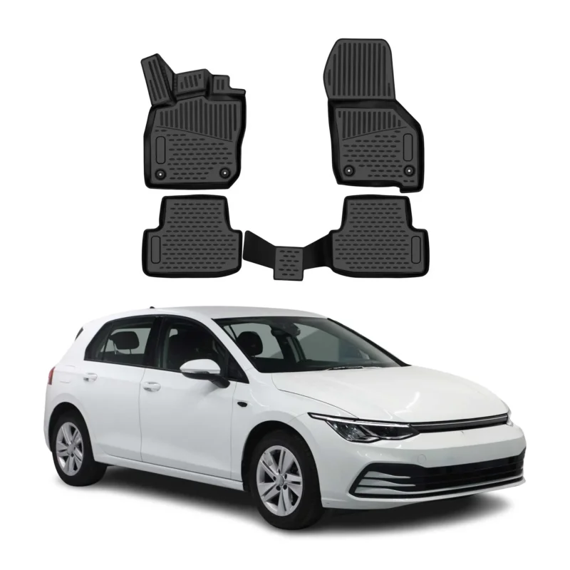 OMAC Gummimatten Fußmatten für VW Golf mk8 Schrägheck 2019-2026 Hybrid TPE 4tlg