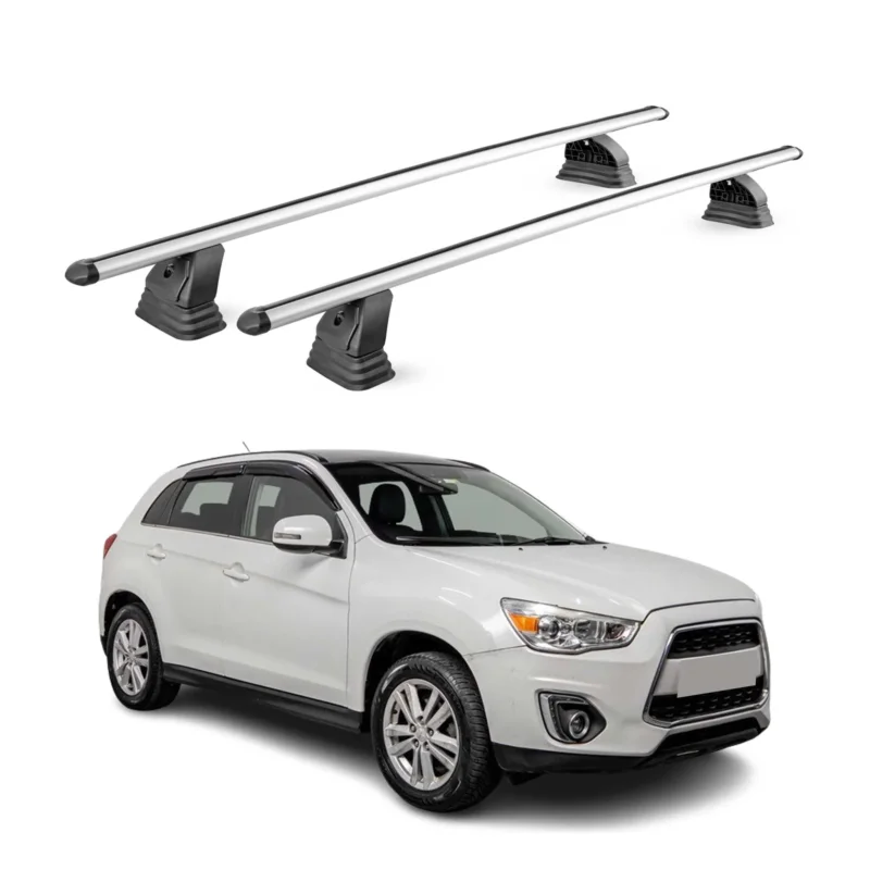 Alu Dachträger für Mitsubishi ASX I 2010-2022 TÜV T-Nut 75 kg 2tlg Silber