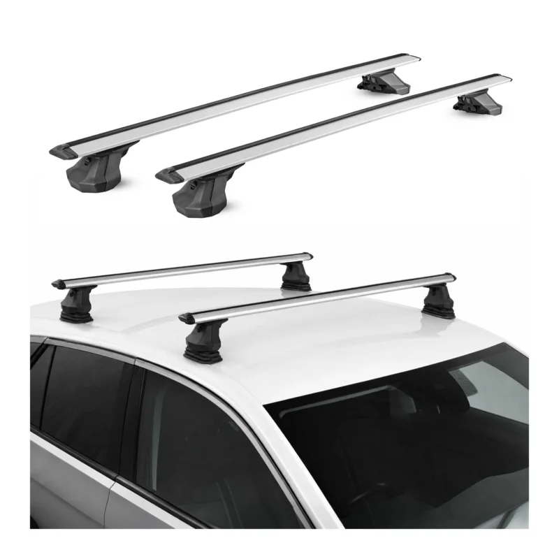 Dachträger für BMW 1er Schrägheck (F20) 2011-2019 Aluminium 2 Stück TÜV Silber