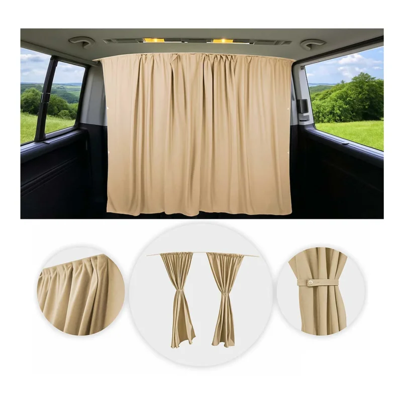 Maß Gardinen für Fiat Ducato H3 Fahrerhaus Abtrennung Sonnenschutz Beige