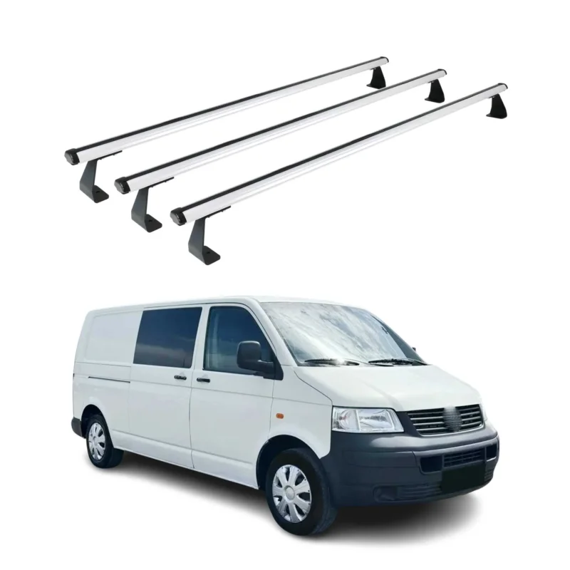 Dachträger für VW T5 T6 Transporter Multivan Caravelle 2003-2024 Alu Grau 3tlg