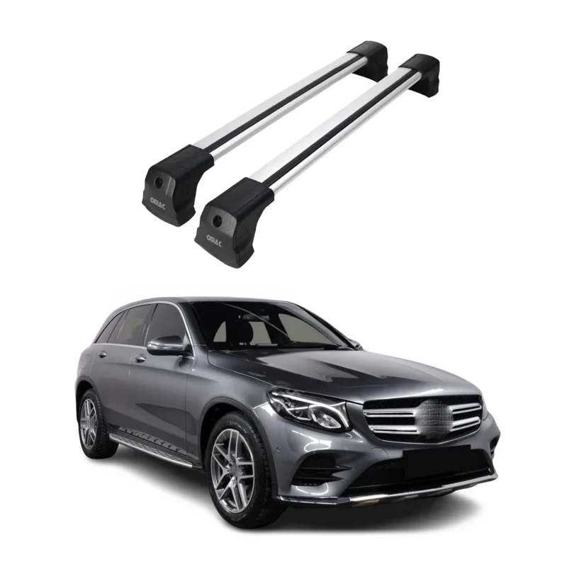 Dachträger Gepäckträger für Mercedes GLC C253 2015-2022 Grundträger Alu Grau 2x