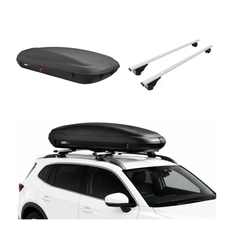 Carbonlook Dachbox 400L + Dachträger VW Sharan II 2010-2023 Silber Abschließbar