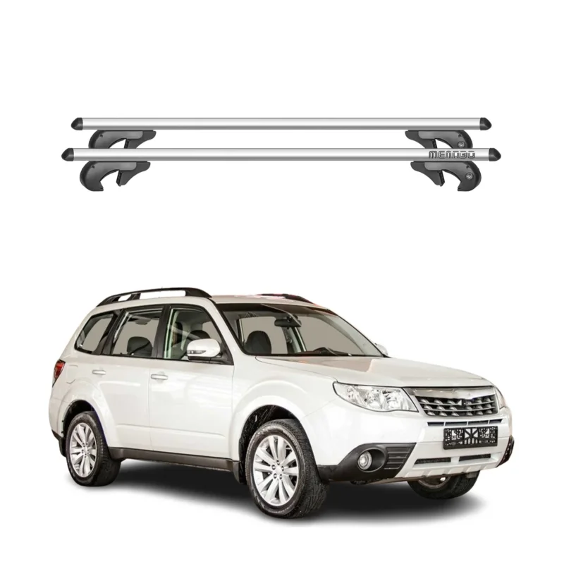 Menabo Dachträger Grundtäger für Subaru Forester III 2008-2013 90kg Alu Grau 2x