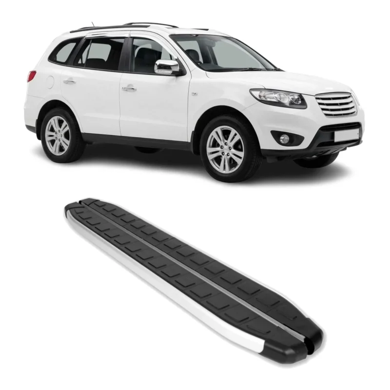 Seitenbretter Trittbretter für Hyundai Santa Fe II 2007-2012 Alu Schwarz