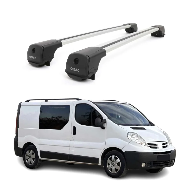 Dachträger Grundträger für Nissan Primastar 2001-2014 Aluminium 75kg Grau 2tlg