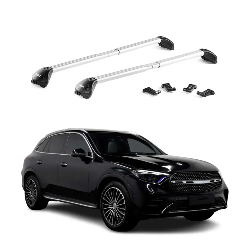 Dachträger Grundtäger für Mercedes GLC X254 2022-2026 100kg Alu Silber 2 tlg ABE