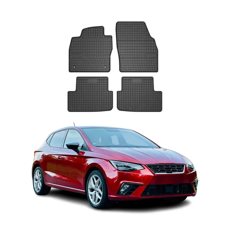 OMAC Gummi Fußmatten für Seat Ibiza 2017-2026 Automatten Gummi TPE Schwarz 4tlg