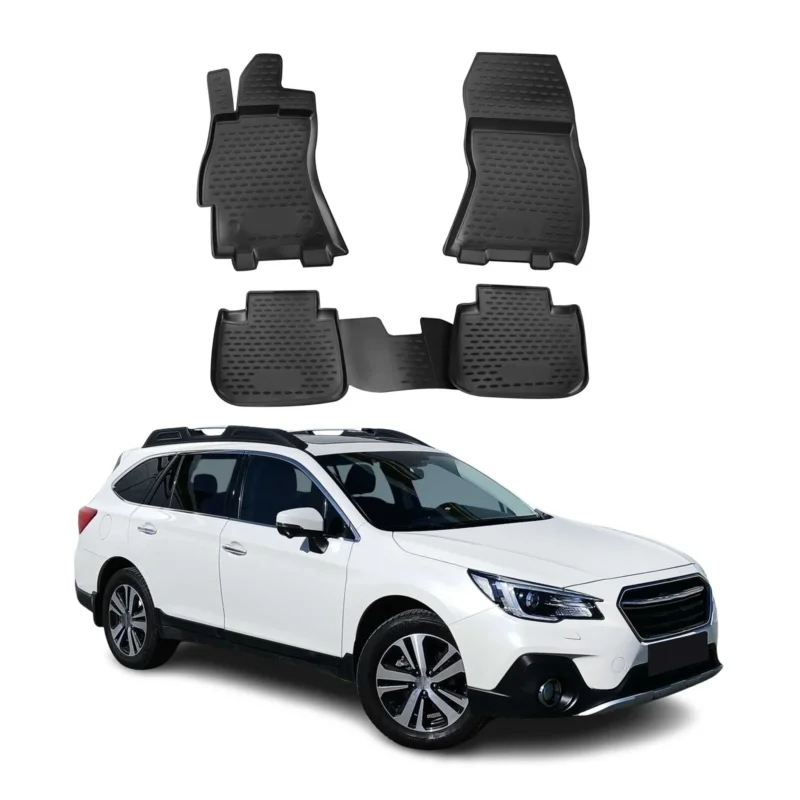 OMAC Gummimatten Fußmatten für Subaru Outback 2015-2019 TPE Automatte Schwarz 4x