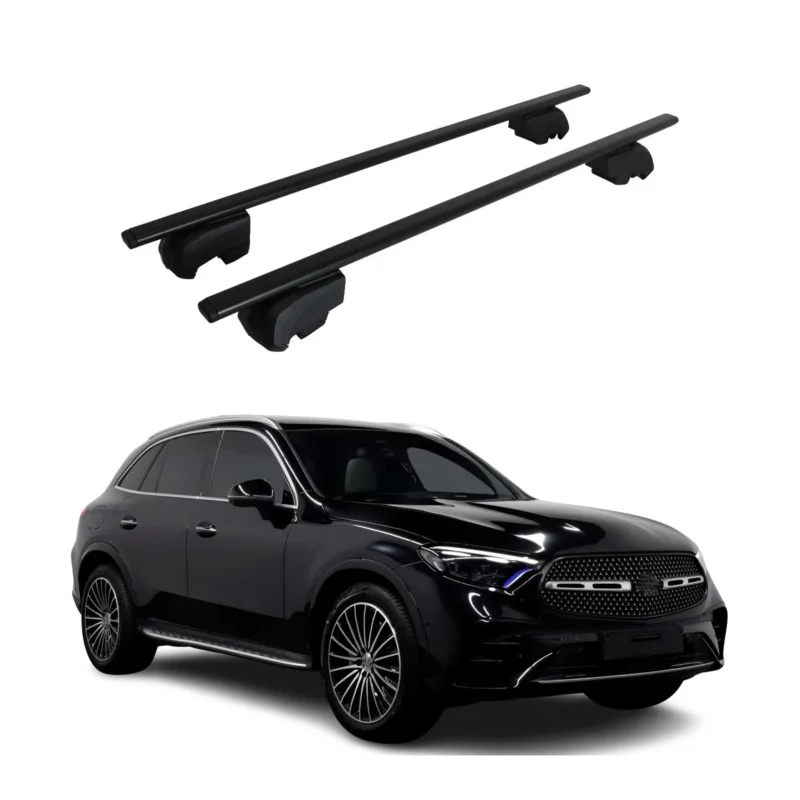 Dachträger Grundtäger für Mercedes GLC X254 2022-2026 75kg Metall Schwarz 2 tlg
