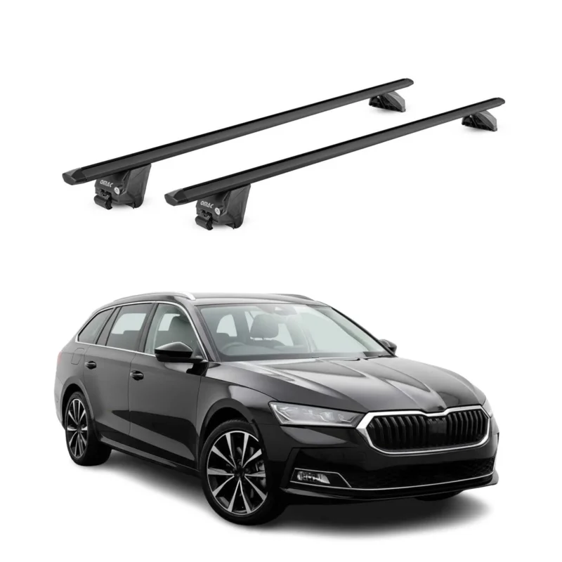Dachträger für Skoda Superb IV Kombi 2024-2026 100kg Aluminium Schwarz 2 tlg ABE