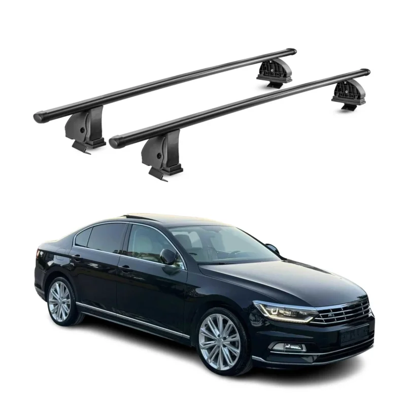 Stahl Dachträger für VW Passat B8 Limo 2014-2023 4Tür TÜV 75 kg 2tlg Schwarz