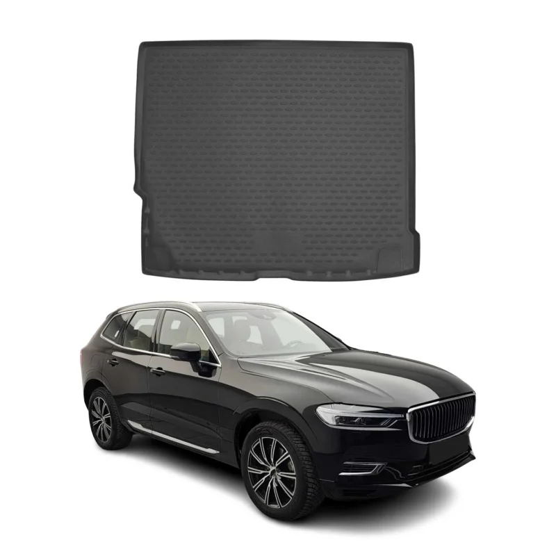 Kofferraummatte Kofferraumwanne für Volvo XC60 2018-2026 Gummi TPE Schwarz 1 tlg