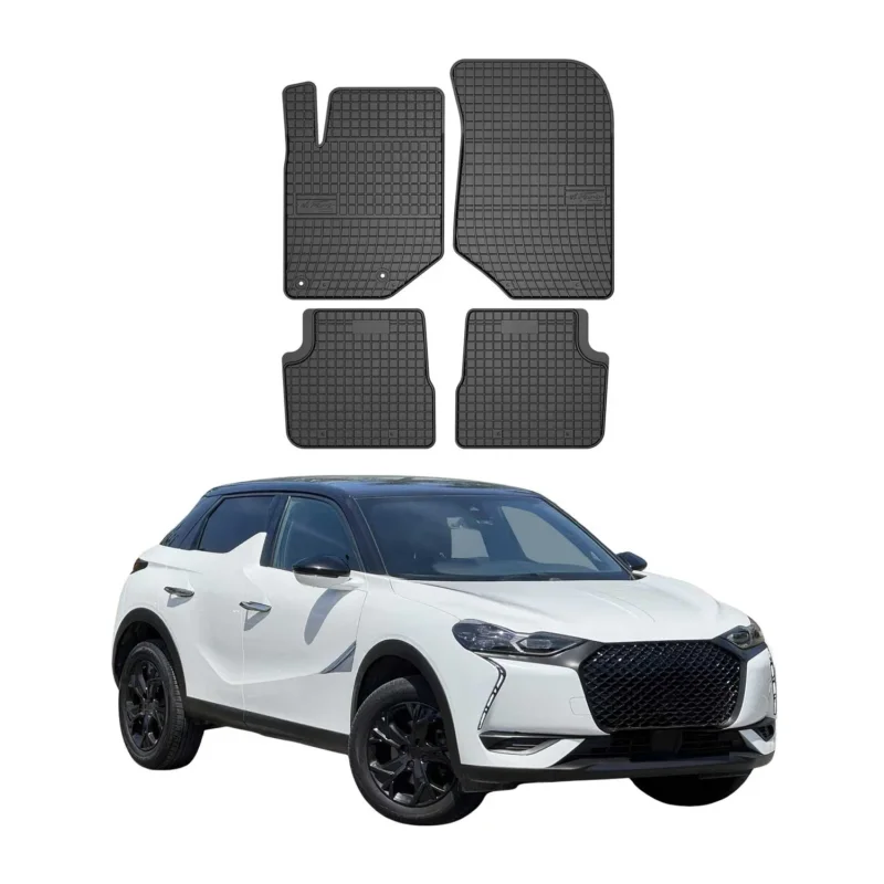 OMAC Gummi Fußmatten für DS DS3 Crossback 2018-2022 Automatten Gummi Schwarz 4x