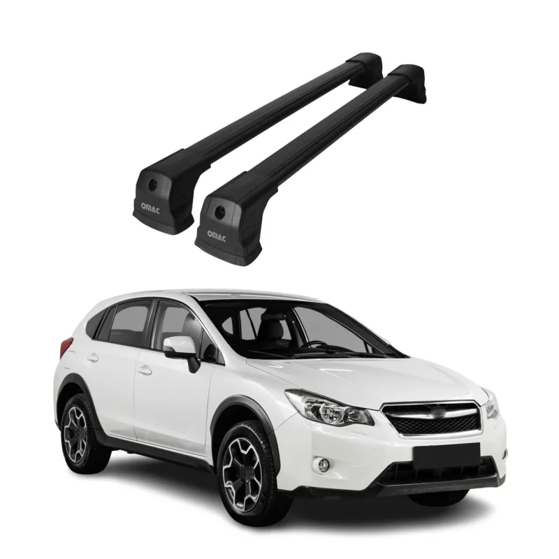 Dachträger Gepäckträger für Subaru XV I 2012-17 Grundträger Aluminium Schwarz 2x