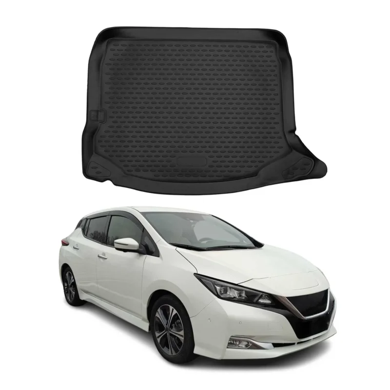 Kofferraummatte Kofferraumwanne für Nissan Leaf 2017-2024 Gummi TPE Schwarz
