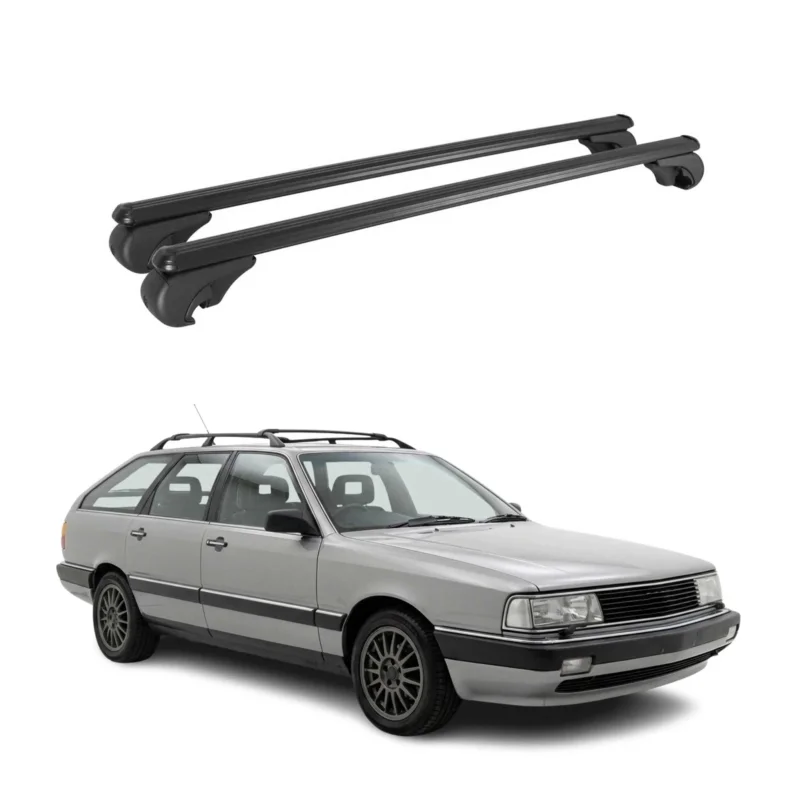 Dachträger Grundträger für Audi 200 Avant 1984-1991 TÜV Aluminium Schwarz 2tlg