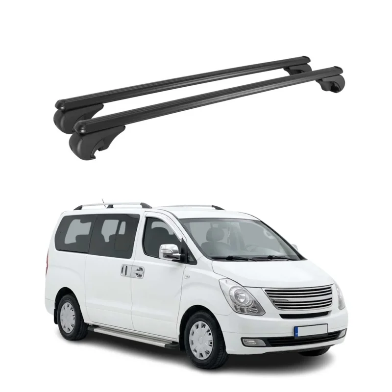 Dachträger Grundträger für Hyundai H-1 Starex II 2007-2021 TÜV Alu Schwarz 2x