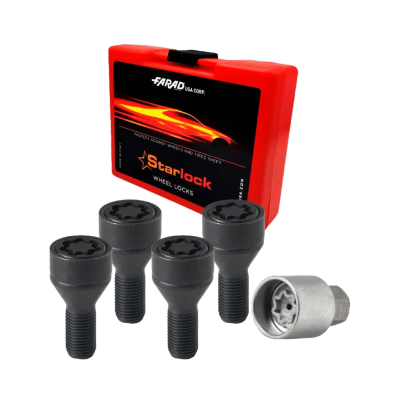 Radschloss Satz für Citroen Saxo/ Xsara/ Berlingo/ XM 2001-2002 Schwarz M12X1.25