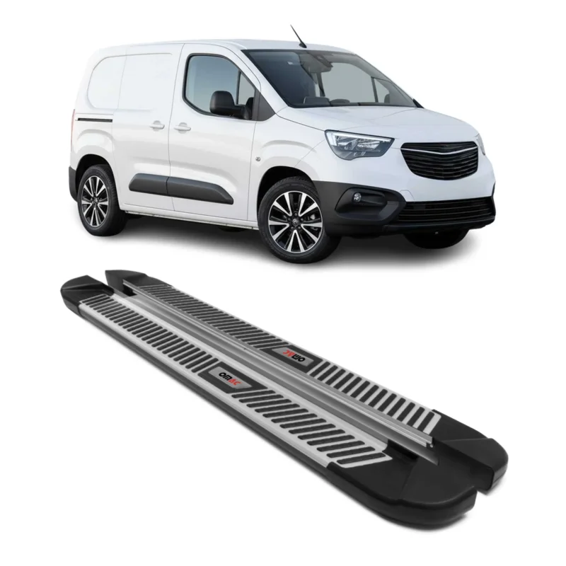 Trittbretter Seitenbretter Schweller für Opel Combo 2019-26 L1 Aluminium Schwarz