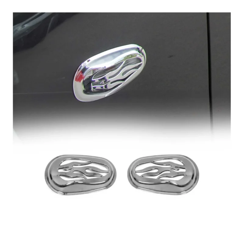 Blinkerrahmen Signalblende Seitenblinker für Fiat 500 2007-2026 Chrom ABS 2x