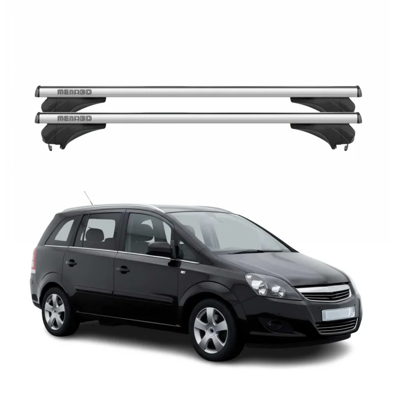 Menabo Dachträger Grundtäger für Opel Zafira B 2008-2012 Aluminium Silber 2 tlg