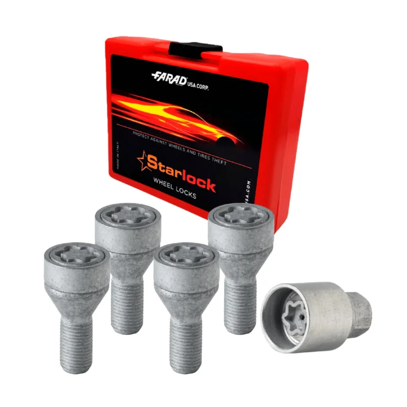 Radschloss Radschrauben Satz für Nissan Note 2004-2013 Silber 4tlg M12X1.5