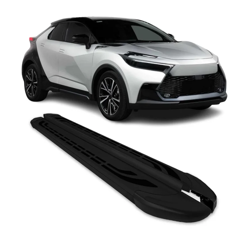 Trittbretter Seitenschweller für Nissan Qashqai J12 2021-26 Schwarz Aluminium 2x