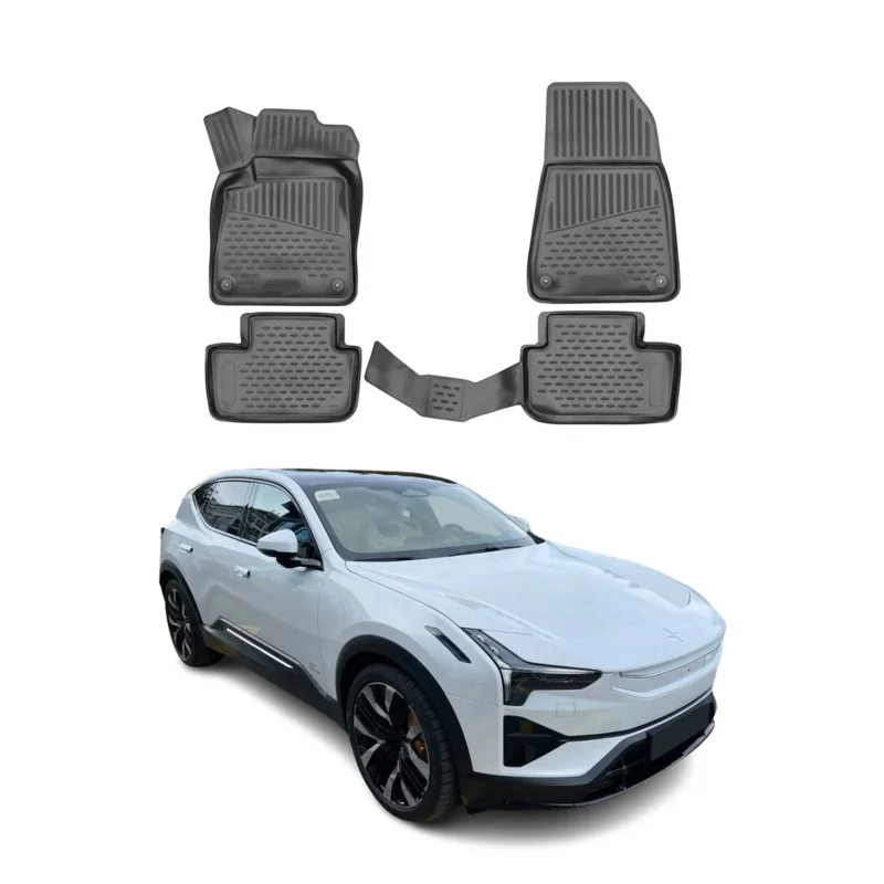 OMAC Gummimatten Fußmatten für Polestar 2 2020-2026 TPE Automatten Schwarz 4x