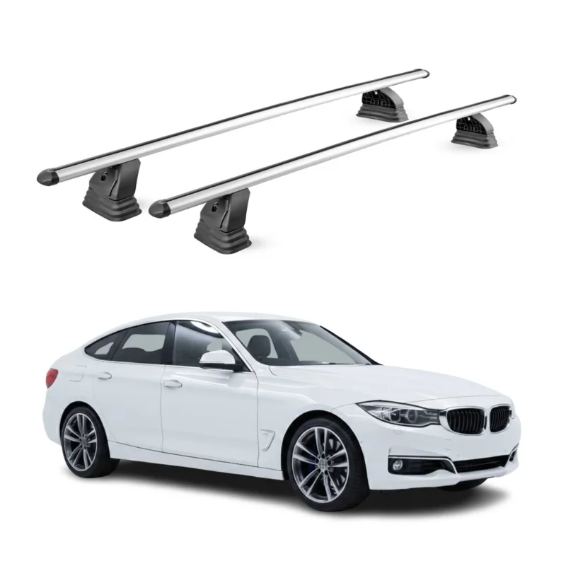 Alu Dachträger für Bmw 3er GT F34 2012-2018 TÜV T-Nut Abschließbar 2tlg Silber