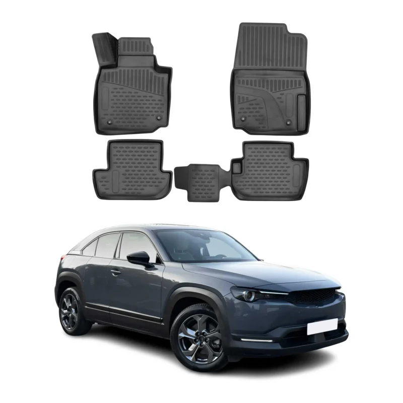 OMAC Gummimatten Fußmatten für Mazda MX-30 2021-2026 TPE Automatten Schwarz 4x