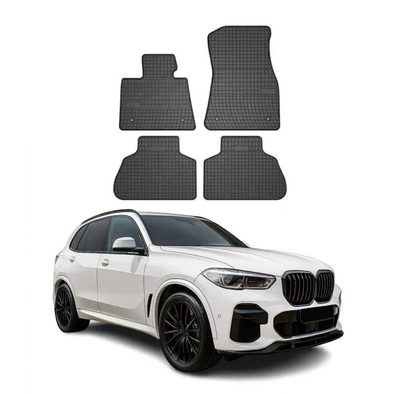 OMAC Gummi Fußmatten für BMW X5 G05 2019-2026 Automatten Gummi Schwarz 4tlg